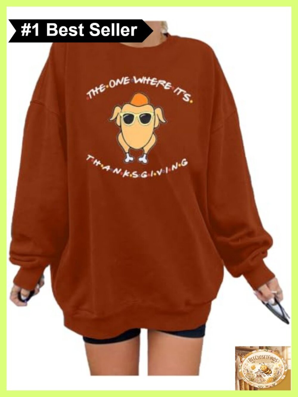 Oversized Thanksgiving Sweatshirt Long Sleeve Crew Neck Turkey Graphic Pullover